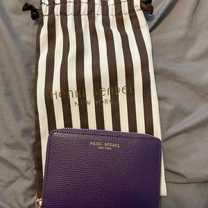 Henri Bendel Purple Medium Zip Wallet